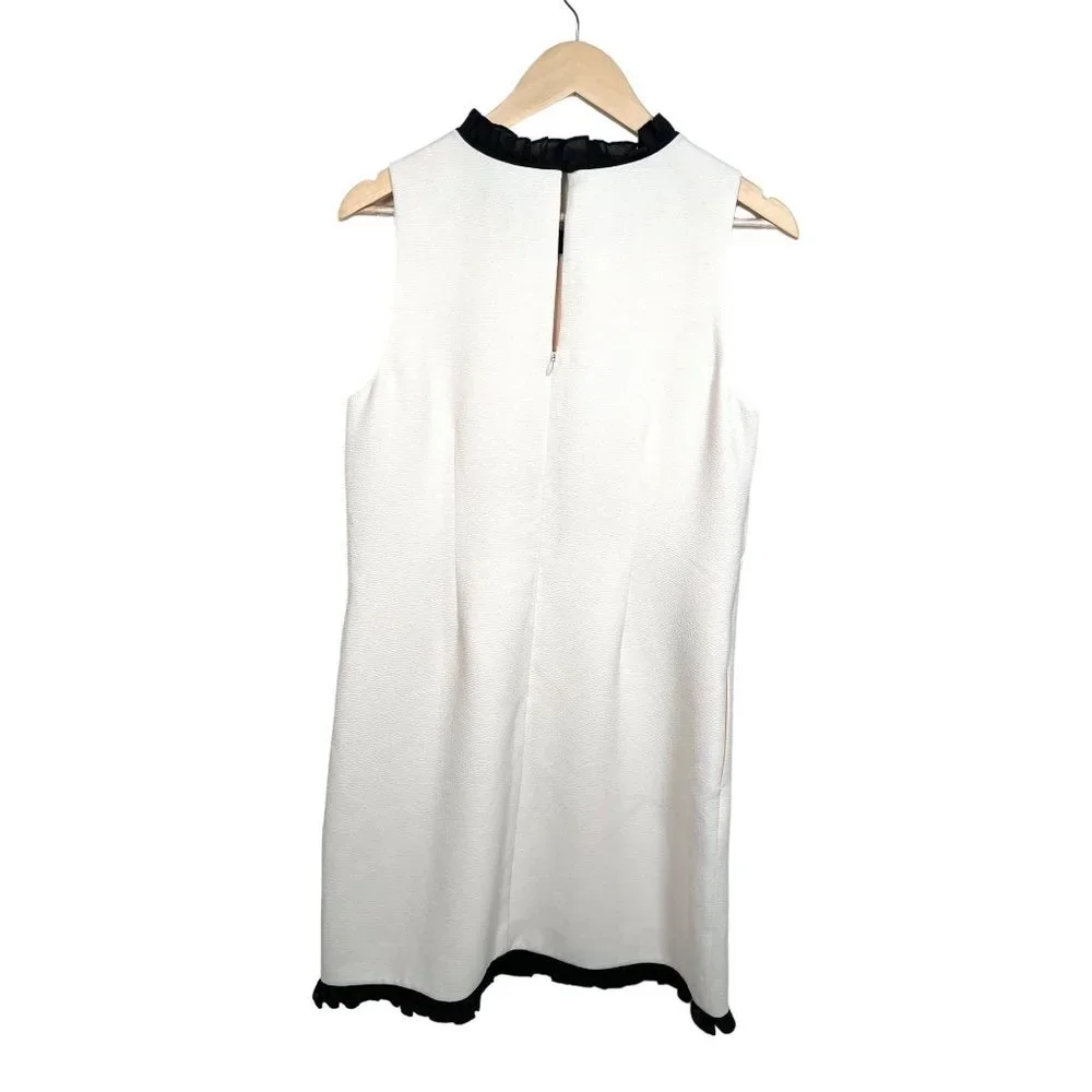 J.Crew ruffle‎ trim Sleevless Shift Event Cocktail dress cream sz 8